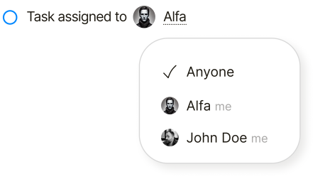 Task assignee in Qaxa