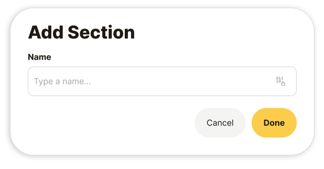 Task sections in Qaxa