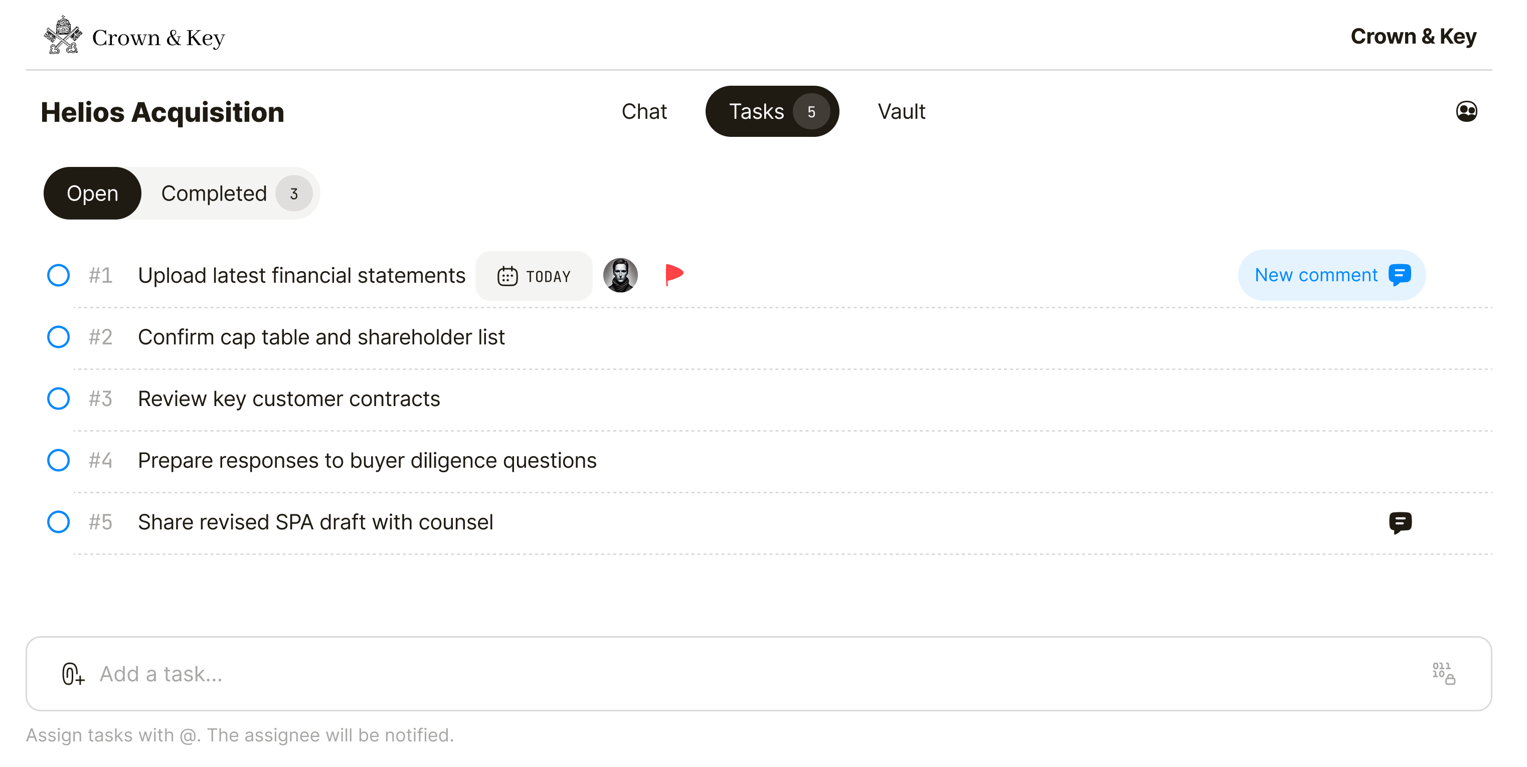 Open tasks