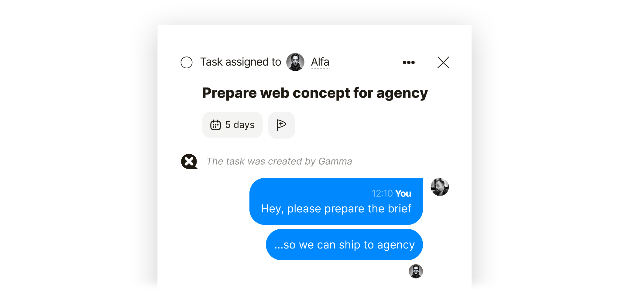 Chat within tasks