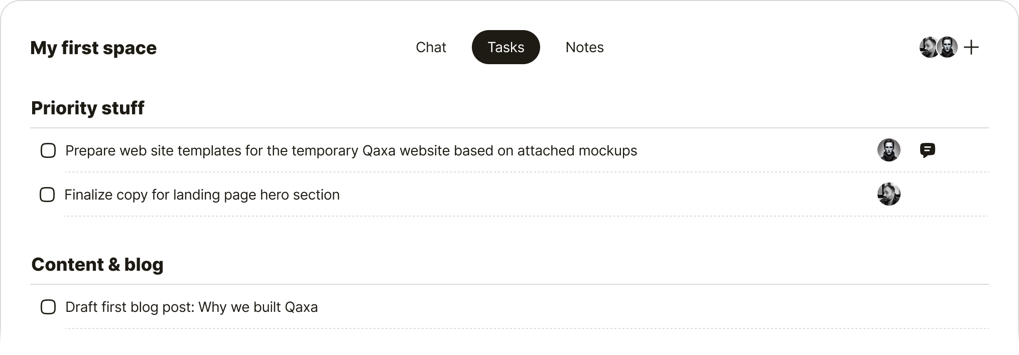 Task Sections